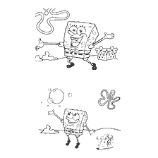 coloring page: Coloring with SpongeBob and Bubbles