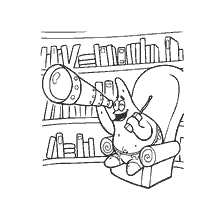coloring page: Patrick from SpongeBob looks through binoculars