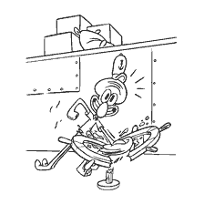 coloring page: Coloring with SpongeBob and Squidward