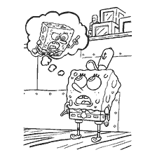 coloring page: SpongeBob SquarePants in Painting