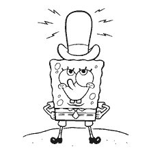 coloring page: SpongeBob SquarePants with Big Hat