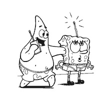 coloring page: SpongeBob SquarePants and Patrick
