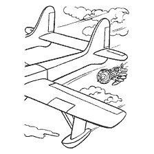 coloriage: Coloration avec avions et nuages