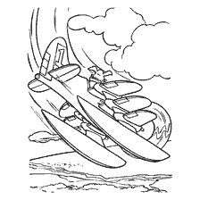 coloriage: Dessin de l'avion Don Carnage du dessin animé Miracles à tour de rôle