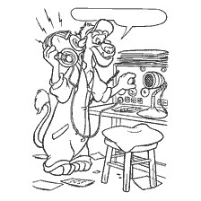 coloriage: Caricature Balamut en casque, à l'écoute de la radio