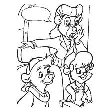 coloriage: Les personnages de Miracles sur tour expriment surprise.