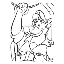 coloriage: Le personnage tient la corde et contrôle l'équipement