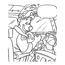 coloriage: Balu libère de la poudre qui cache l'avion