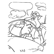 coloriage: Le colonel volant l'avion signale la confusion.