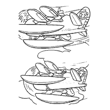 coloriage: Coloration avec un avion pirate