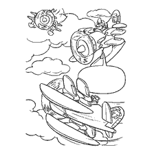coloriage: Coloration avec les pirates et les avions de Wonders à tour de rôle
