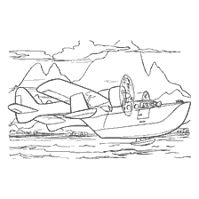 coloriage: Aéronefs de coloration Sea Duck of Wonders dans les virages