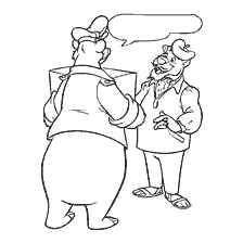 coloriage: Les personnages de merveille à tour de rôle discutent la livraison de colis
