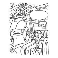 coloriage: Baloo et Keith dans le cockpit, en pensant rentrer à la maison