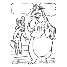 coloriage: Baloo parle à Rebecca de la livraison pour Prince