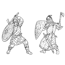 coloring page: Izhora squadron fights with Mongol-Shuduan