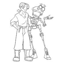 pagina da colorare: Disegno di Jim e Bengan da Treasure Planet
