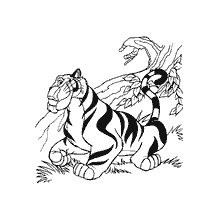 pagina da colorare: Tigre dal cartone animato Aladdin, libro colorante