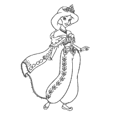pagina da colorare: Colorazione: Jasmine in nuovo outfit da Aladdin