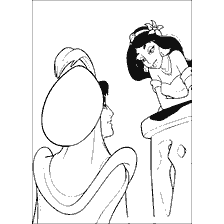 pagina da colorare: Colorante Aladdin e Gelsomino