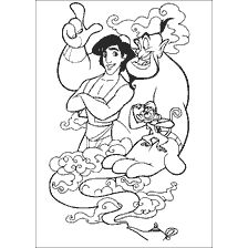 pagina da colorare: Colorazione con Aladdin e Ginny