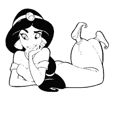 pagina da colorare: Jasmine da Aladdin in libro colorante