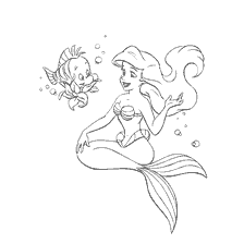 pagina da colorare: La piccola sirena colorazione: Ariel e Sebastian