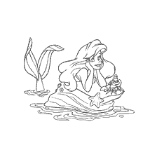 pagina da colorare: La sirena con Ariel sognante