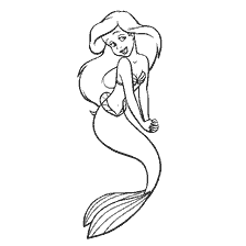 pagina da colorare: La sirena di Ariel sul libro colorante