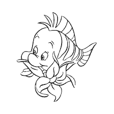 pagina da colorare: Colorare Flounder dal cartone animato La sirena