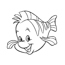 pagina da colorare: Fish Flower, un personaggio del cartone animato The Little Mermaid