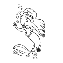 pagina da colorare: La sirena dal cartone animato in colorazione