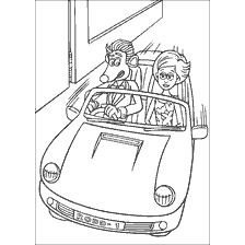 pagina da colorare: Roddy St James e la ragazza in una convertibile sul libro di colorazione