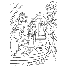 pagina da colorare: Disegnare personaggi dal Treasure Planet discutere una mappa