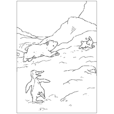 pagina da colorare: Avventure di orso polare Lars - Lars e il coniglietto