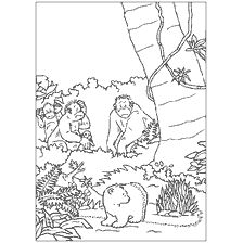 pagina da colorare: Colorare con orso polare Lars e formiche nella giungla
