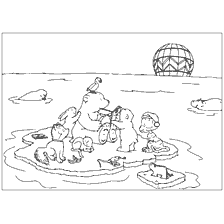 pagina da colorare: Avventure di orso polare Lars: Amici sul ghiaccio