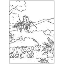 pagina da colorare: Avventure di orso polare Lars... Genitori di un cubo di tigre sul libro di colorazione