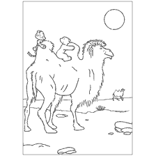 pagina da colorare: Lars e il suo amico sul retro di un cammello