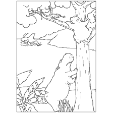pagina da colorare: Colorare con un orso bianco Lars su un albero