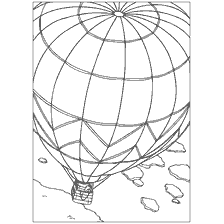 pagina da colorare: Orso bianco Lars vola in un pallone sopra le espanse ghiacciate