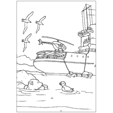 pagina da colorare: Avventure dell'orso polare Lars - Barca da pesca