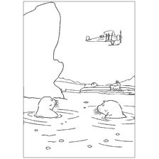 pagina da colorare: Colorare con l'orso polare Lars e l'aereo
