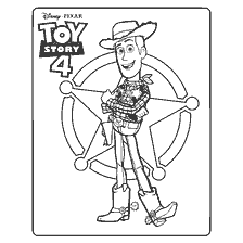 coloring page: Coloring by Sheriff Woody from Toy Story