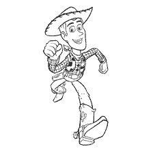 coloring page: Coloring Woody from the cartoon Toy Story