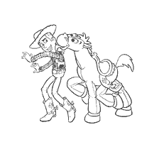 coloring page: Woody and Bulzai from Toy Story, Coloring Book