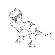 coloring page: Coloring Dinosaur Rex from Toy Story
