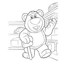 coloring page: Coloring Lotso's teddy bear from Toy Story