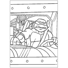 pagina da colorare: Ninja Turtle Guidare un'auto della tartaruga