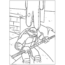 pagina da colorare: Donatello di Tartarughe Ninja con Armi
